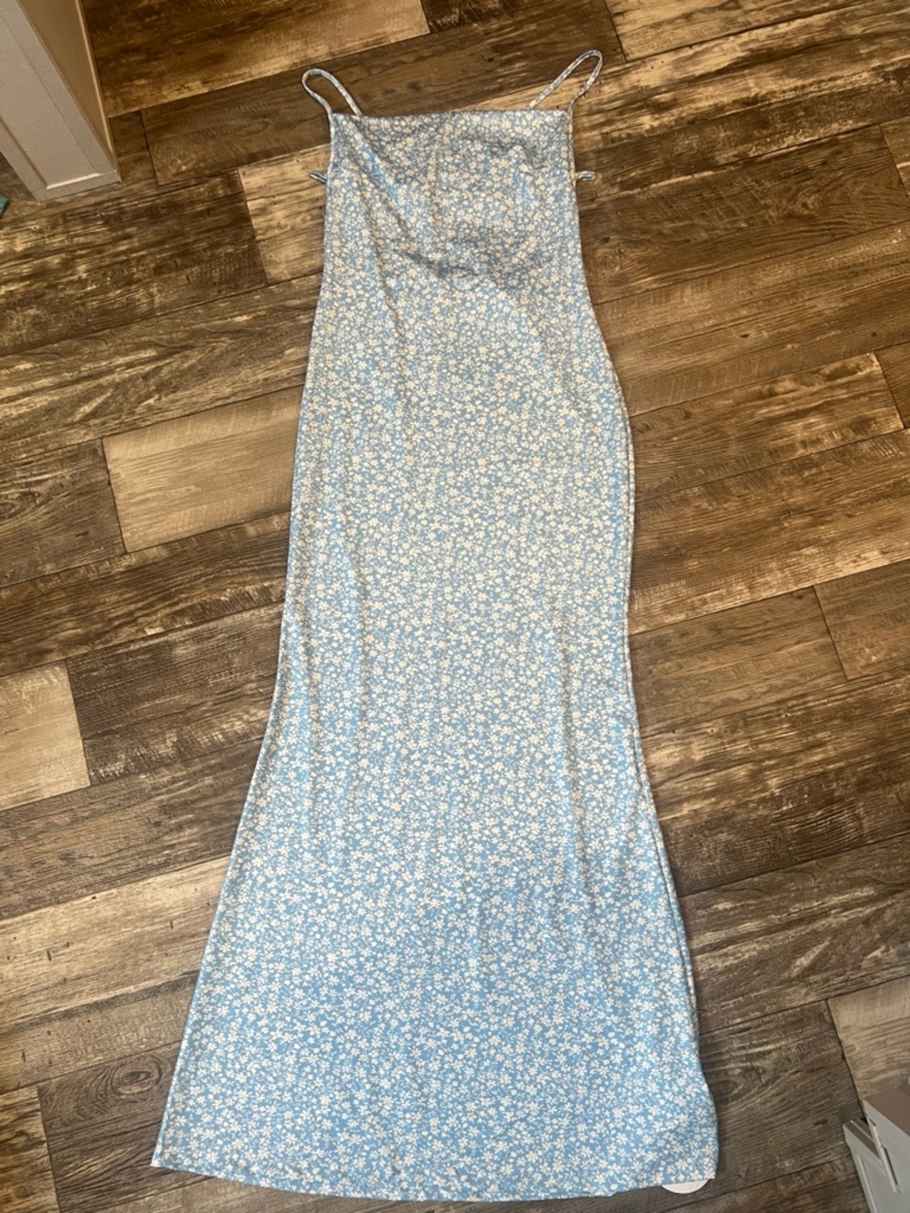 SHEIN Light Blue Floral Maxi Slip Dress
